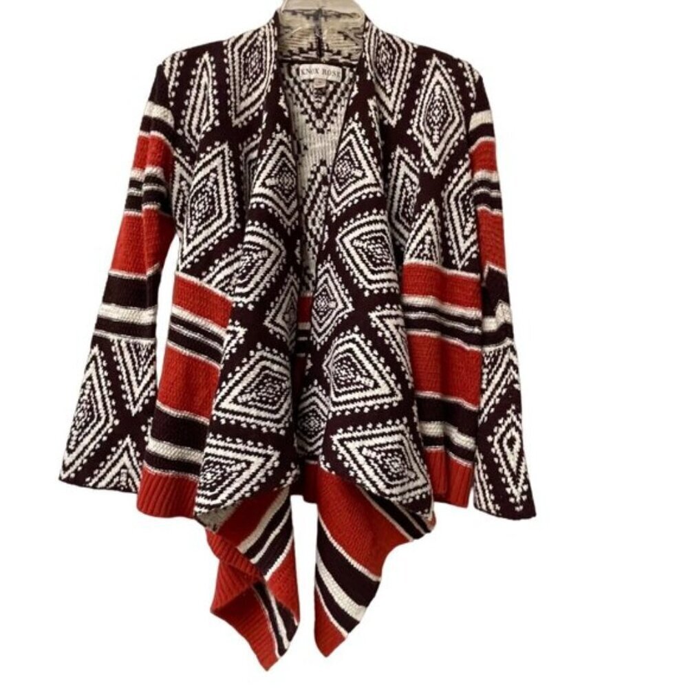Knox Rose Cardigan Sweater Womens Medium Cascading‎  Southwestern Tribal Aztec